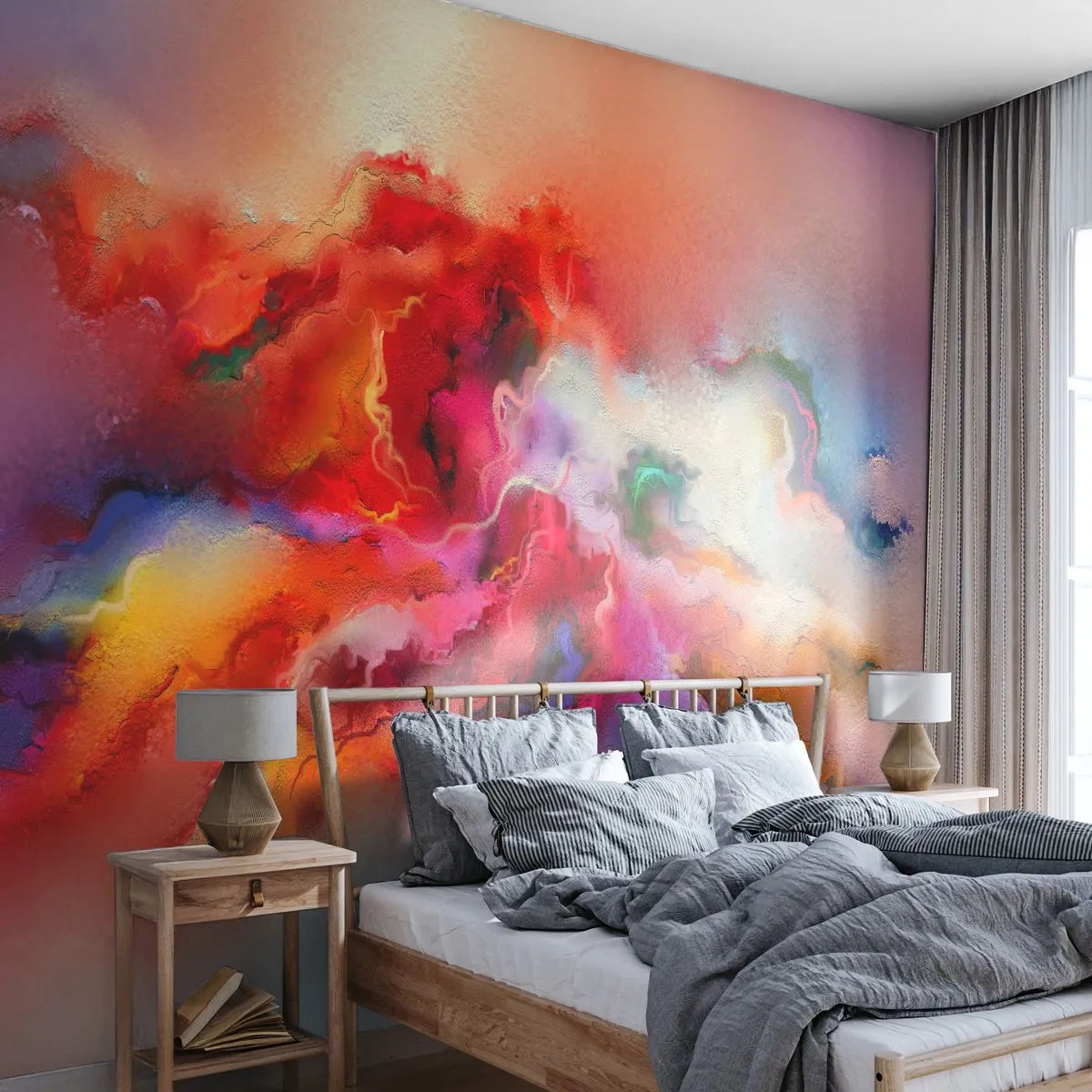 Papier Peint Photo Standard Eco - Comment attraper des rêves - fumée - Abstraction, Morceau, Acrylique - 350x256 cm