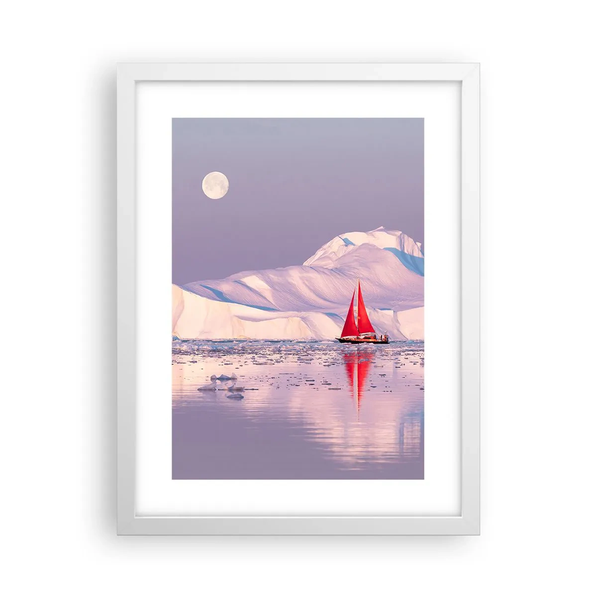 Affiche dans un cadre blanc - Poster - La chaleur de la voile, le froid de la glace - 30x40 cm