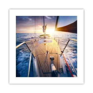 Affiche - Poster - Courir sur les vagues - 40x40 cm