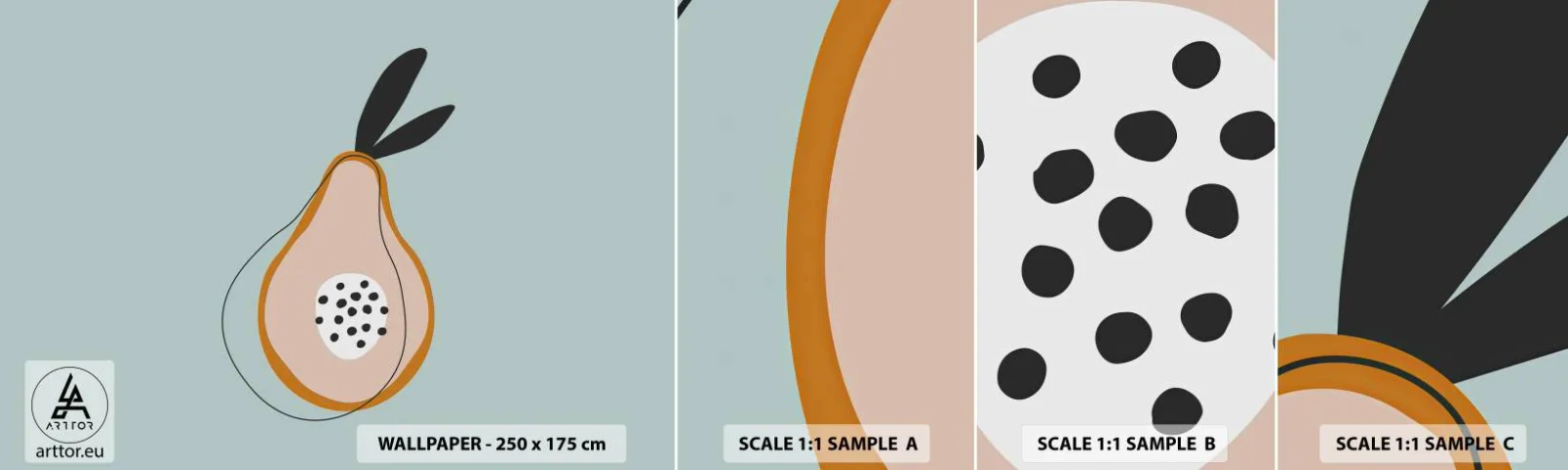 Échantillon De Papier Peint Standard Eco - Pénétrer la nature des choses - Graphique, Poire, Morceau - 100x30 cm