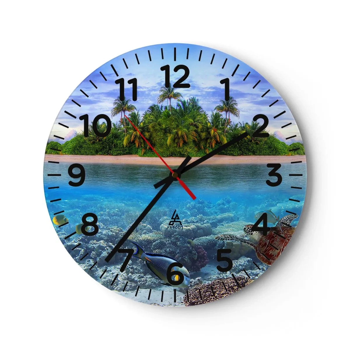 Horloge murale - Pendule murale - L'île céleste vous invite - 40x40 cm