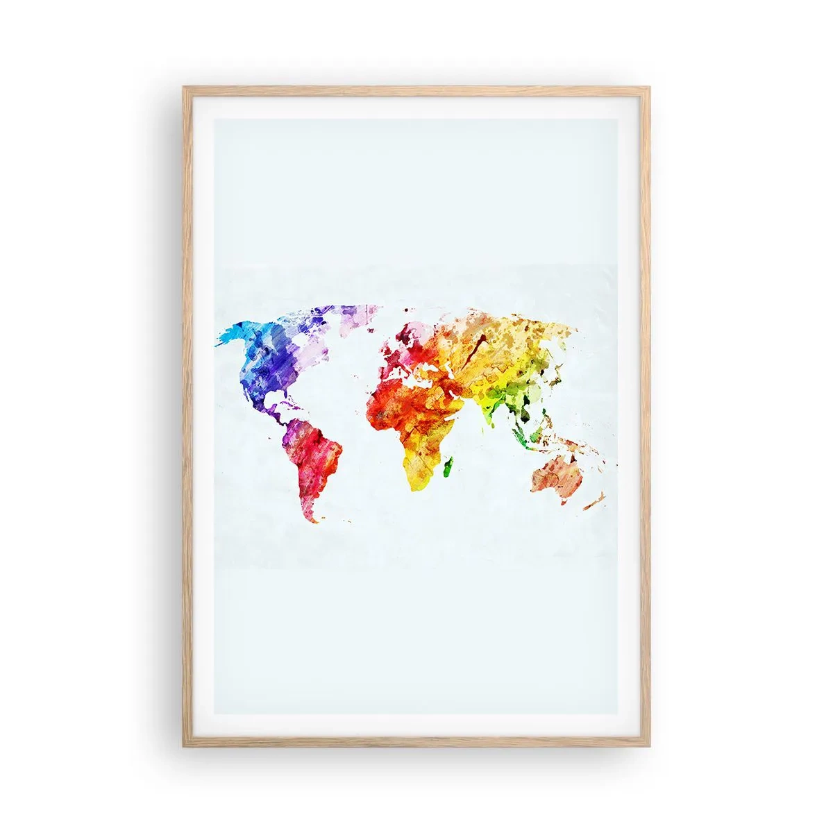 Affiche dans un chêne clair - Poster - Toutes les couleurs du monde - 70x100 cm