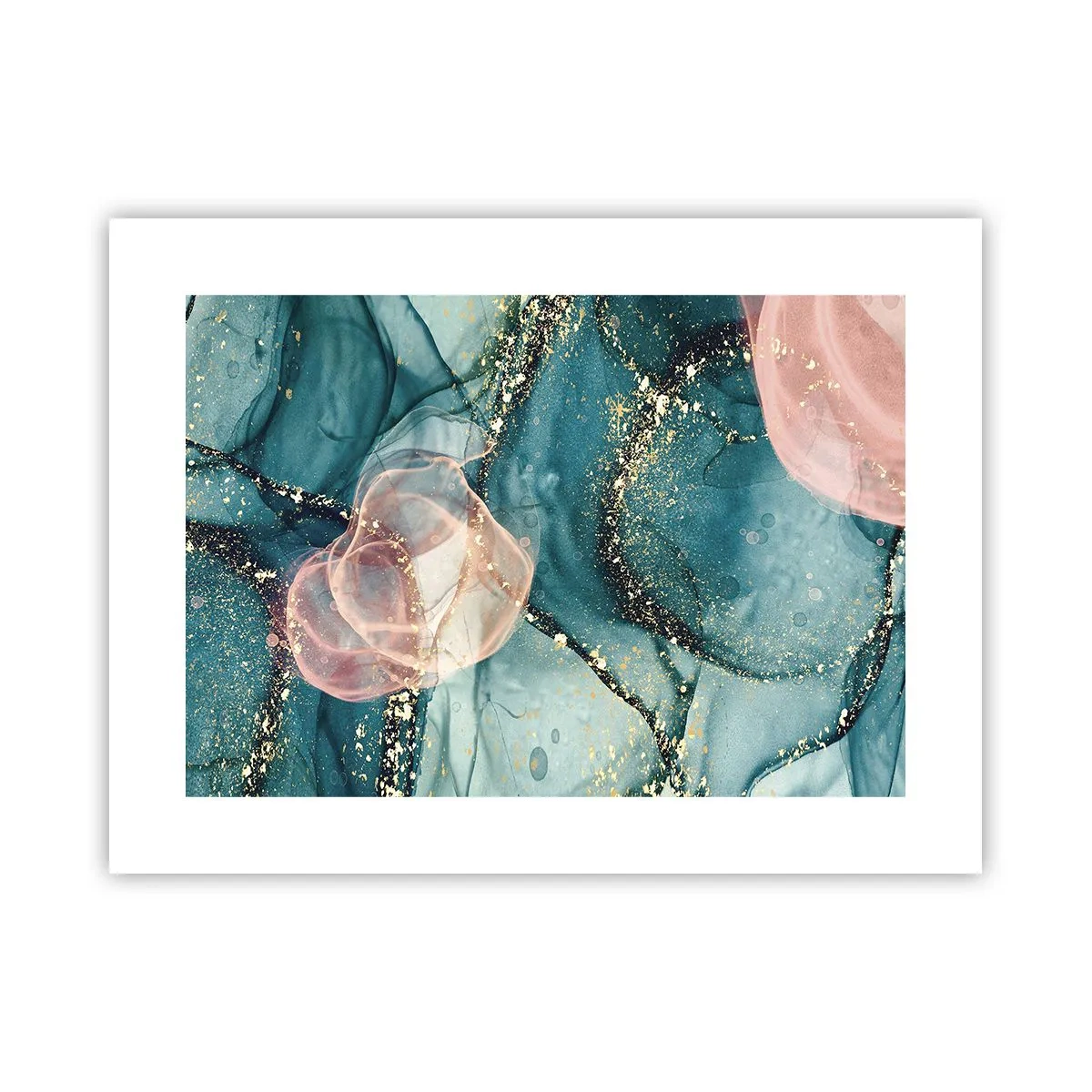 Affiche - Poster - Soie bleu, tulle rose - 40x30 cm