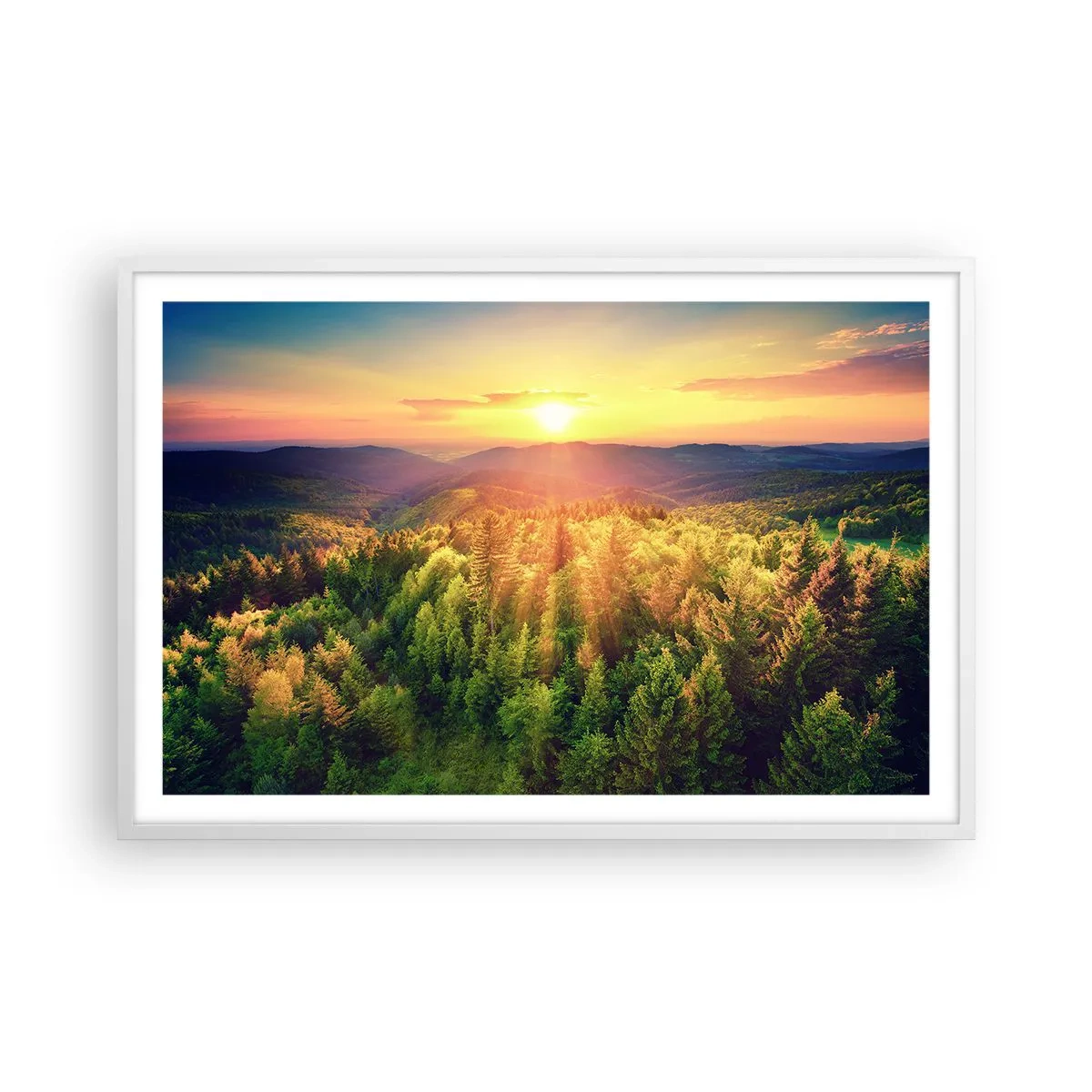 Affiche dans un cadre blanc - Poster - Monts et sommets - 91x61 cm