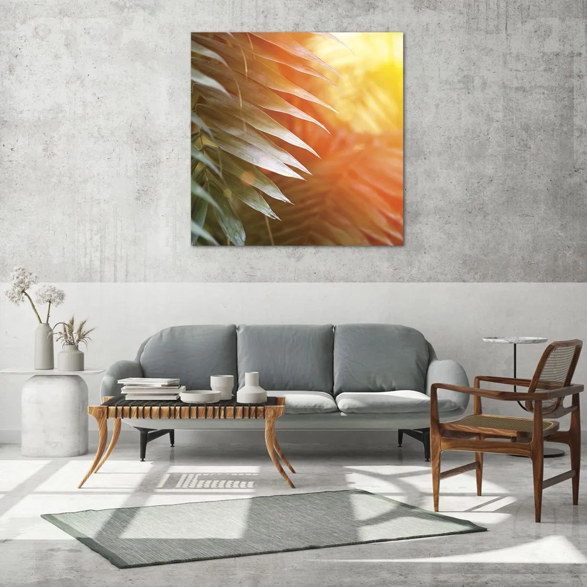 Impression sur verre - Image sur verre - Matinée dans la jungle - 70x70 cm