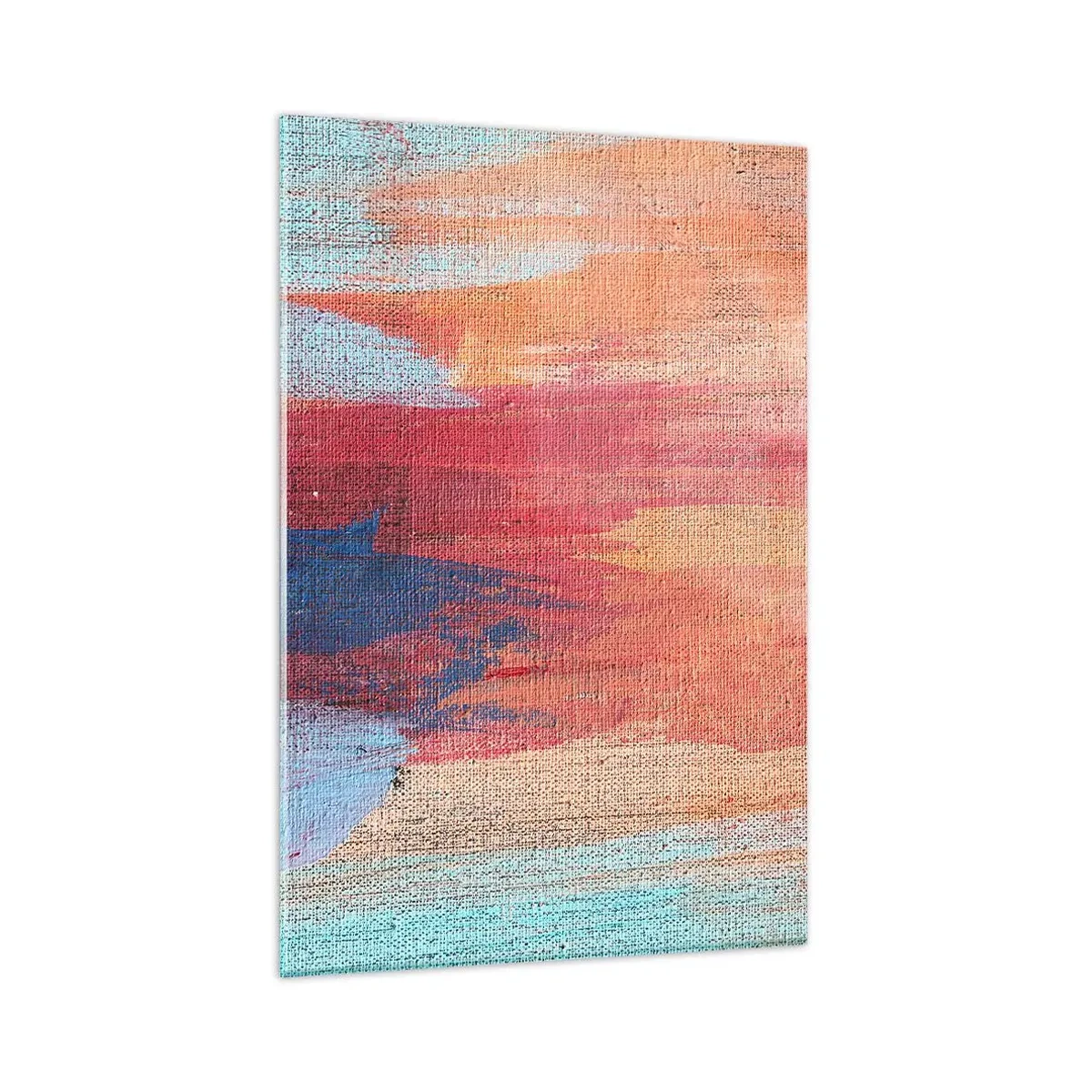 Impression sur verre - Image sur verre - Coups de pinceau abstraits et colorés - 80x120cm - Ecoulement de l'arc-en ciel - Décoration murale moderne pour le salon et la chambre ARTTOR