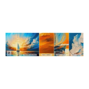 Échantillon de Papier Peint Autocollant Deluxe Sticker - Expédition en or - Paysage, Nautique, Voilier - 100x30 cm