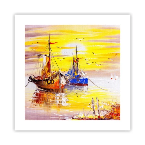 Affiche - Poster - Un repos bien mérité au port - 40x40 cm