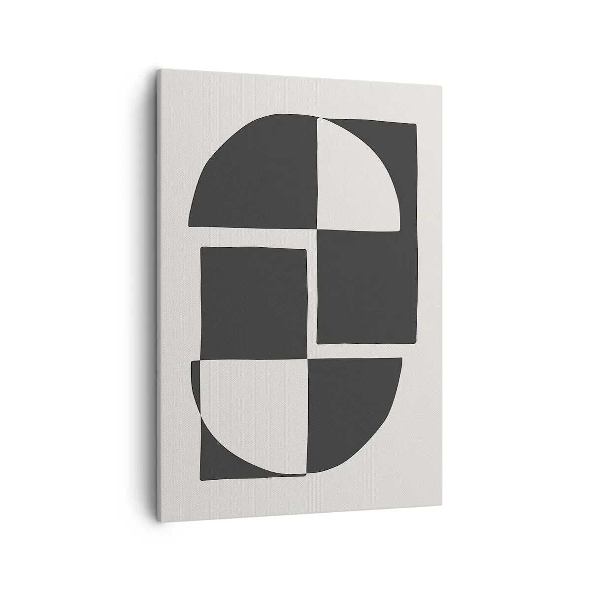 Impression sur toile - Image sur toile - Formes géométriques abstraites en noir et blanc - 50x70cm - Antithèse - Synthèse - Décoration murale moderne pour le salon et la chambre ARTTOR