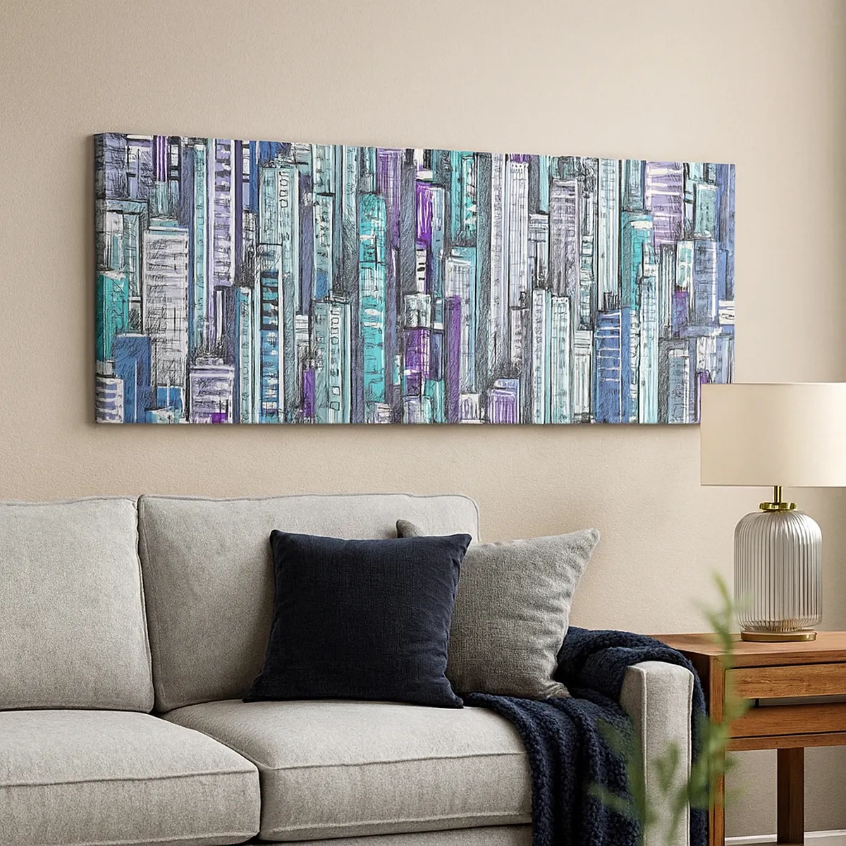 Impression sur toile - Image sur toile - Bleuâtre avec le ciel - 30x30 cm