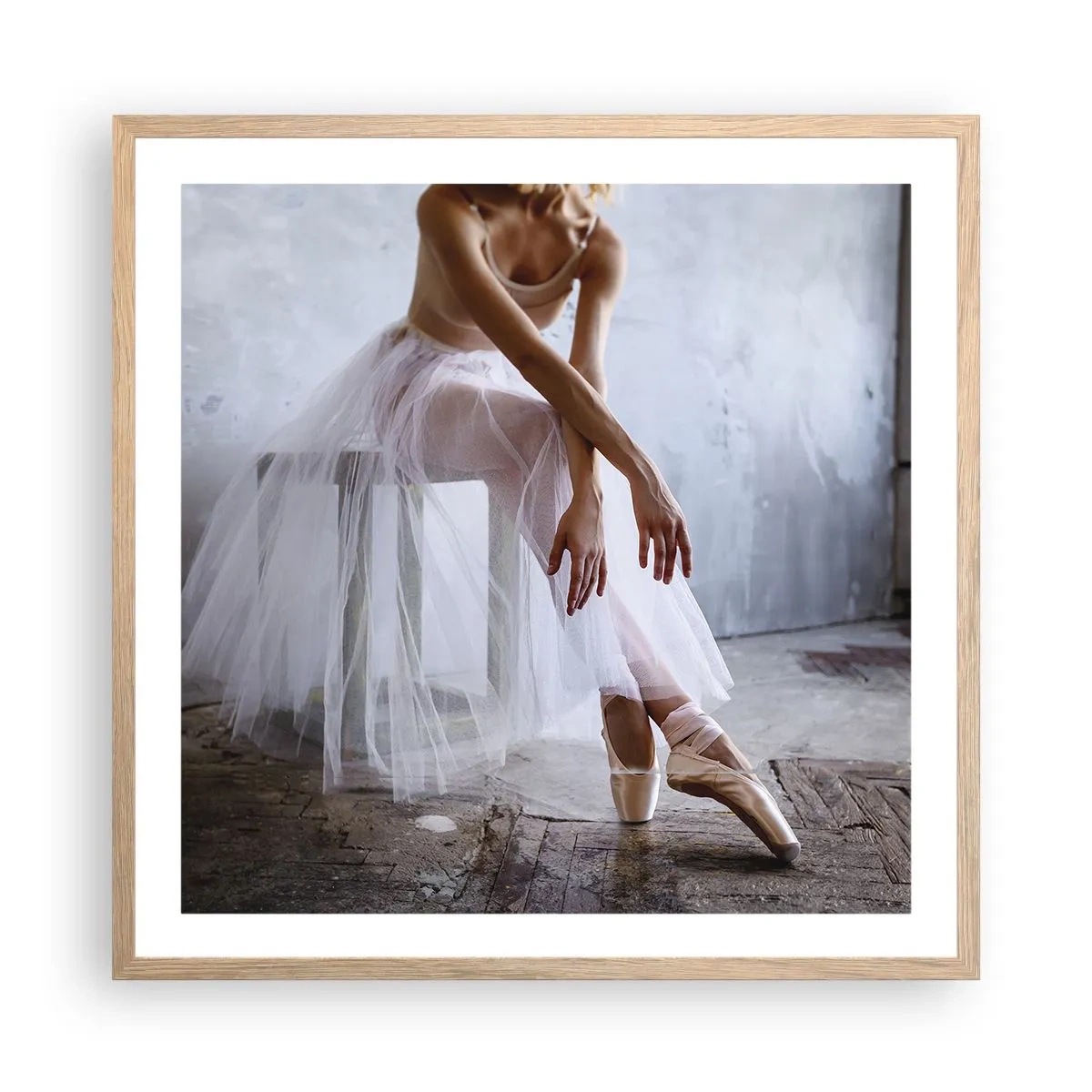 Affiche dans un chêne clair - Poster - Avant que les lumières de la rampe ne clignotent - 60x60 cm