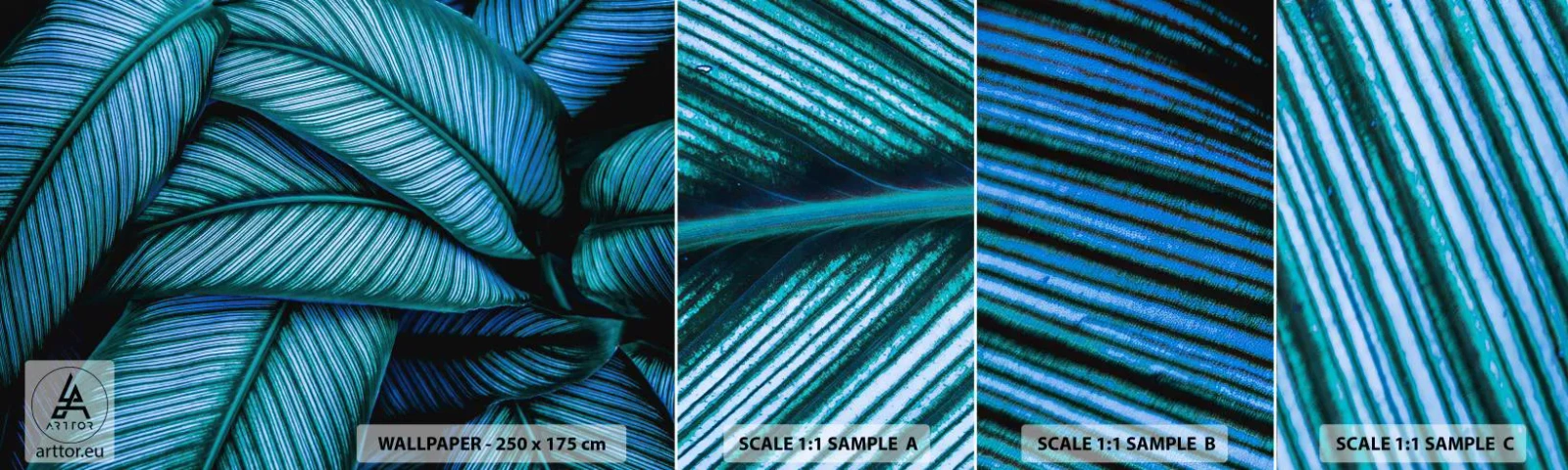 Échantillon De Papier Peint Standard Eco - Lignes de vie - Feuilles, Botanique, Plantes - 100x30 cm