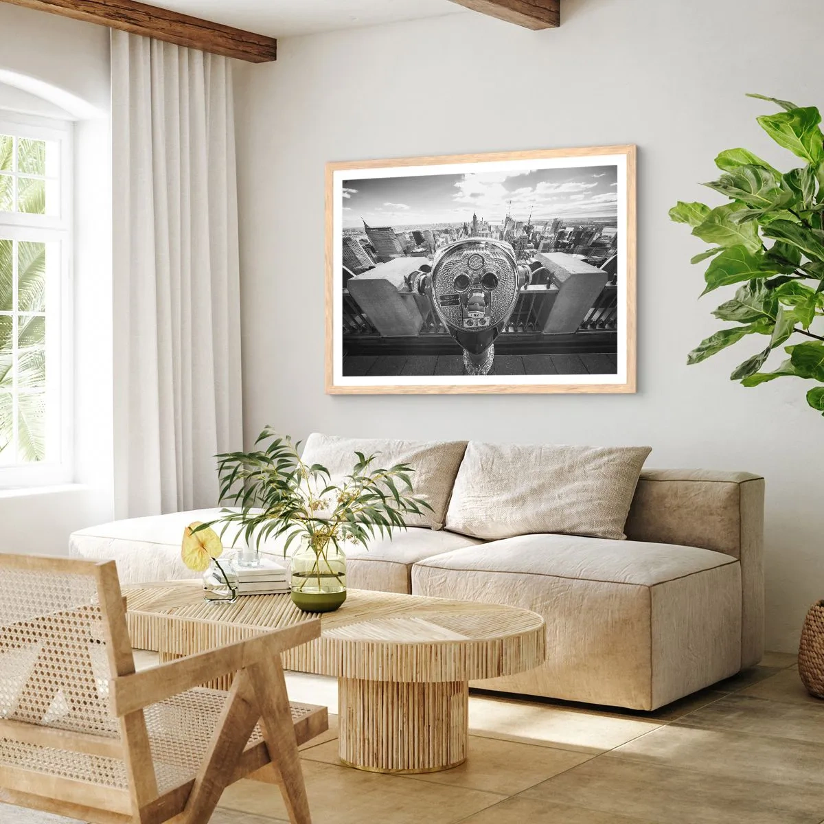 Affiche dans un chêne clair - Poster - Ville sur les villes - 100x70 cm