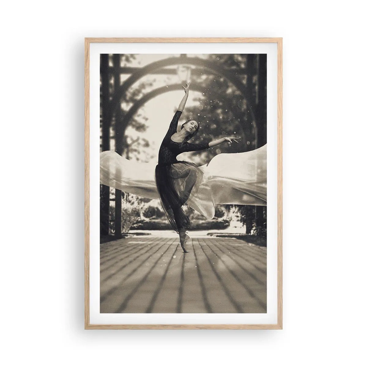 Affiche dans un chêne clair - Poster - La danse de l'esprit jardin - 61x91 cm