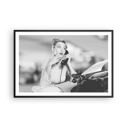 Affiche dans un cadre noir - Poster - Hello! Ici les années 50 - 91x61 cm