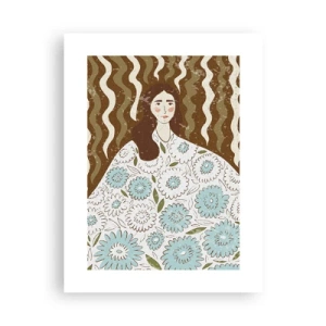Affiche - Poster - Portrait en robe fleurie - 30x40 cm