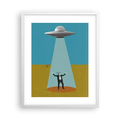 Affiche dans un cadre blanc - Poster - Rencontre proche - 40x50 cm