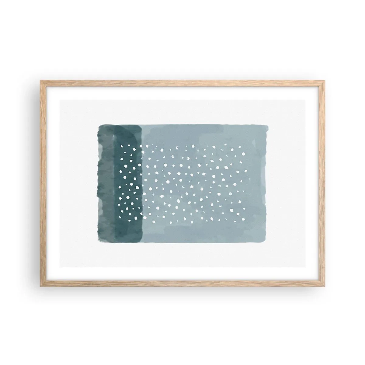 Affiche dans un chêne clair - Poster - Évolution de bleus - 70x50 cm