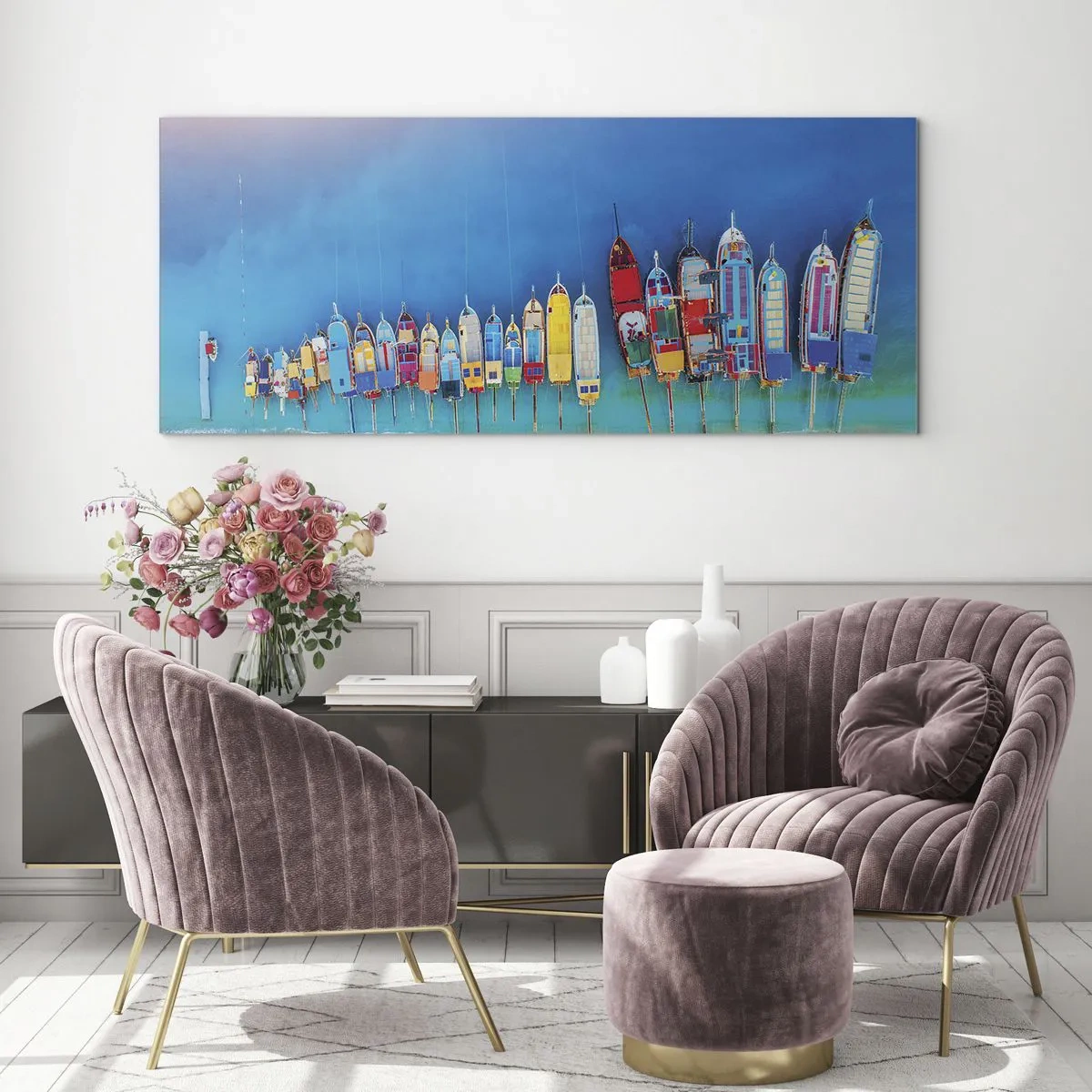 Impression sur verre - Image sur verre - Une vue à vol d'oiseau - 100x40 cm