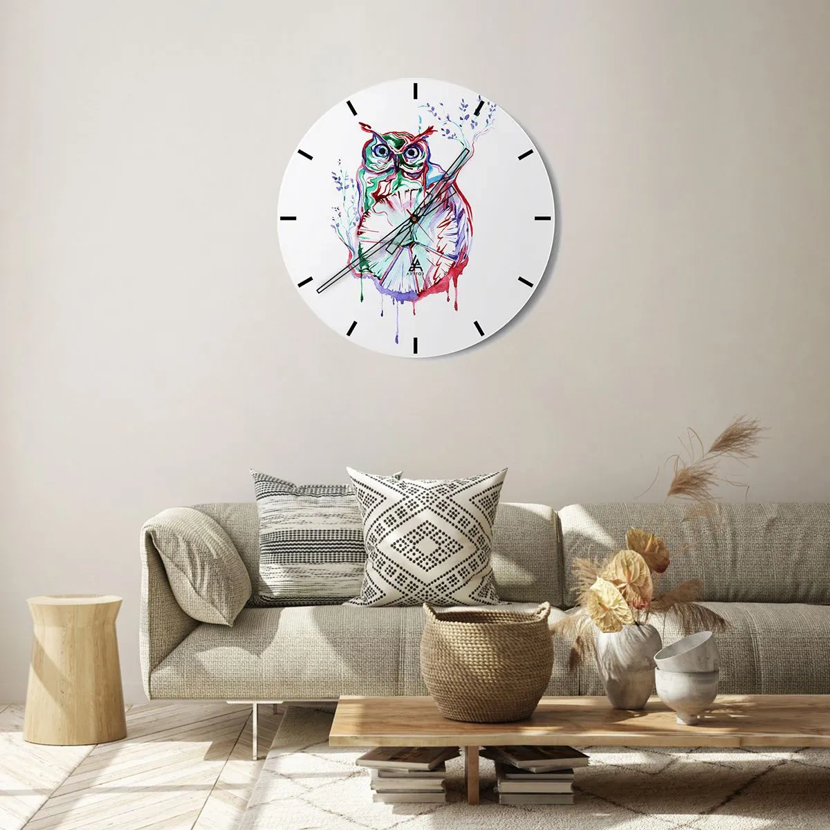 Horloge murale - Pendule murale - Sage par nature - 40x40 cm
