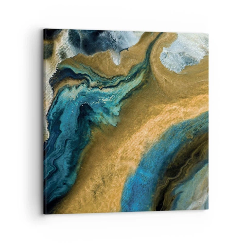 Impression sur toile - Image sur toile - Bleu - jaune - influences mutuelles - 70x70 cm