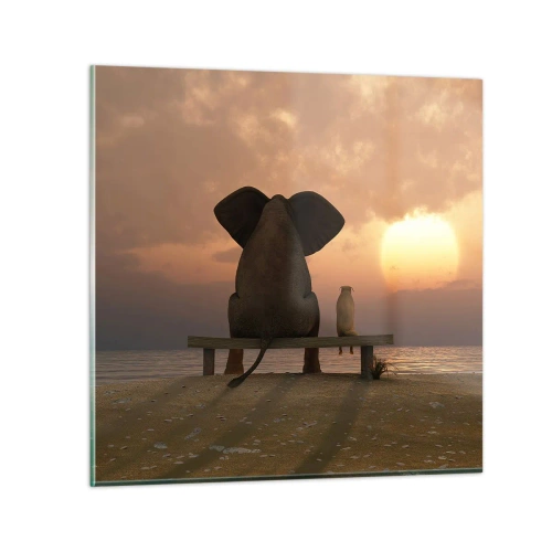 Impression sur verre - Image sur verre - C'est bon de garder le silence ensemble - 70x70 cm