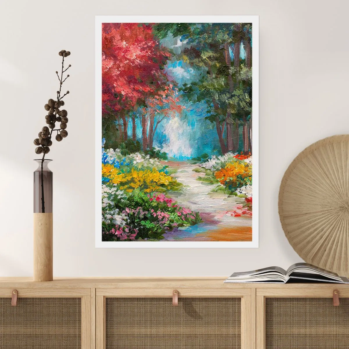 Affiche - Poster - Jardin forestier, forêt de fleurs - 70x100 cm