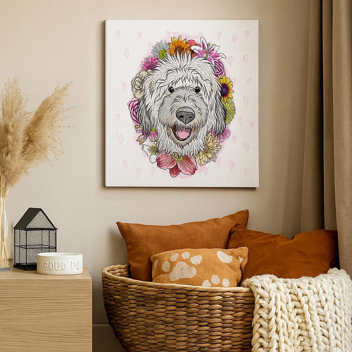 Impression sur toile - Image sur toile - La joie du chiot - 30x30 cm