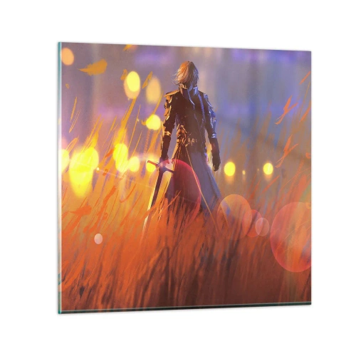 Impression sur verre - Image sur verre - Chevalier errant - 30x30 cm