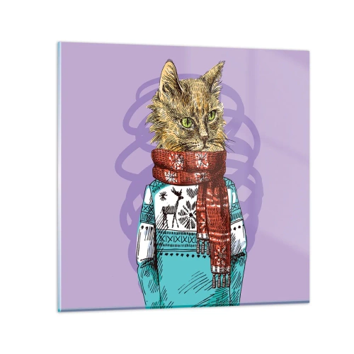 Impression sur verre - Image sur verre - Le chat, pas uniquement dans les chaussures - 40x40 cm
