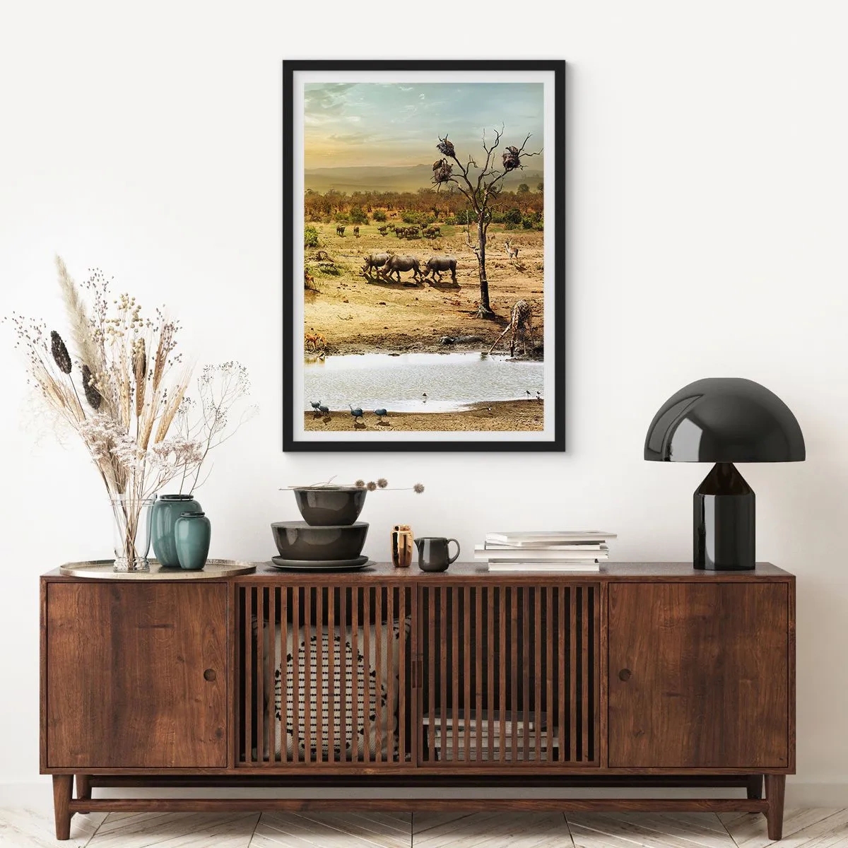 Affiche dans un cadre noir - Poster - "Et d'Eden coulait une rivière..." - 70x100 cm