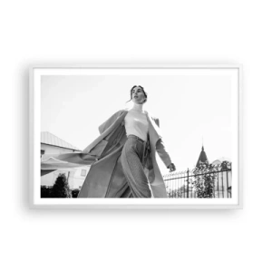 Affiche dans un cadre blanc - Poster - Tu viens avec moi? - 91x61 cm