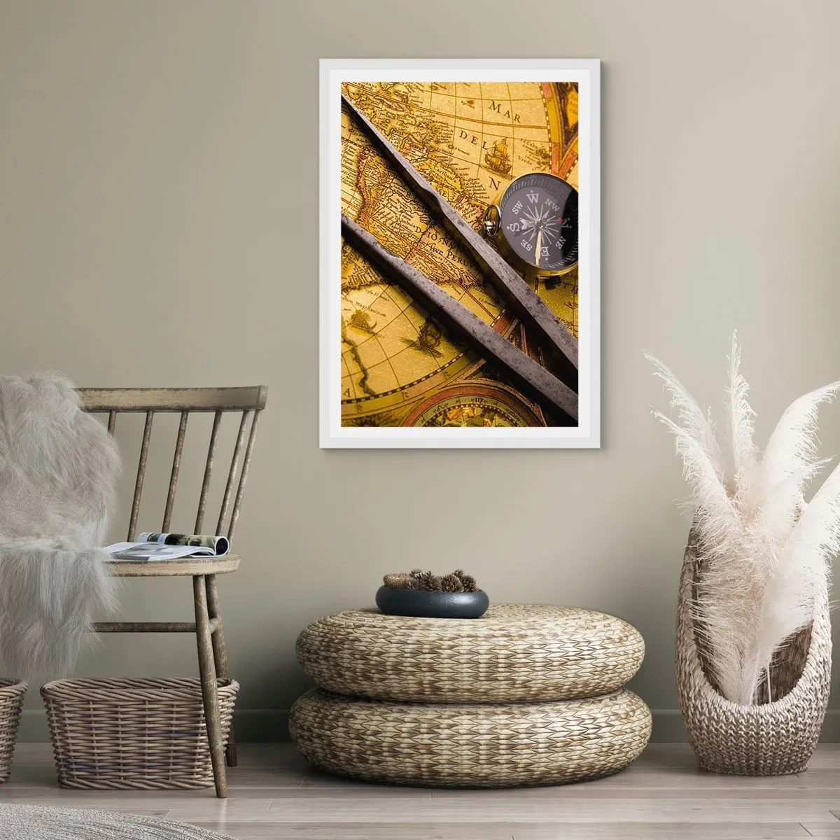 Affiche dans un cadre blanc - Poster - Où sont ces trésors? - 30x40 cm