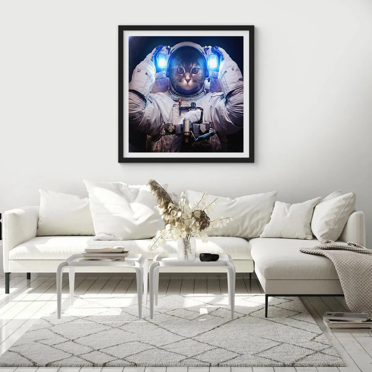 Affiche dans un cadre noir - Poster - Houston, vous avez un problème - 50x50 cm
