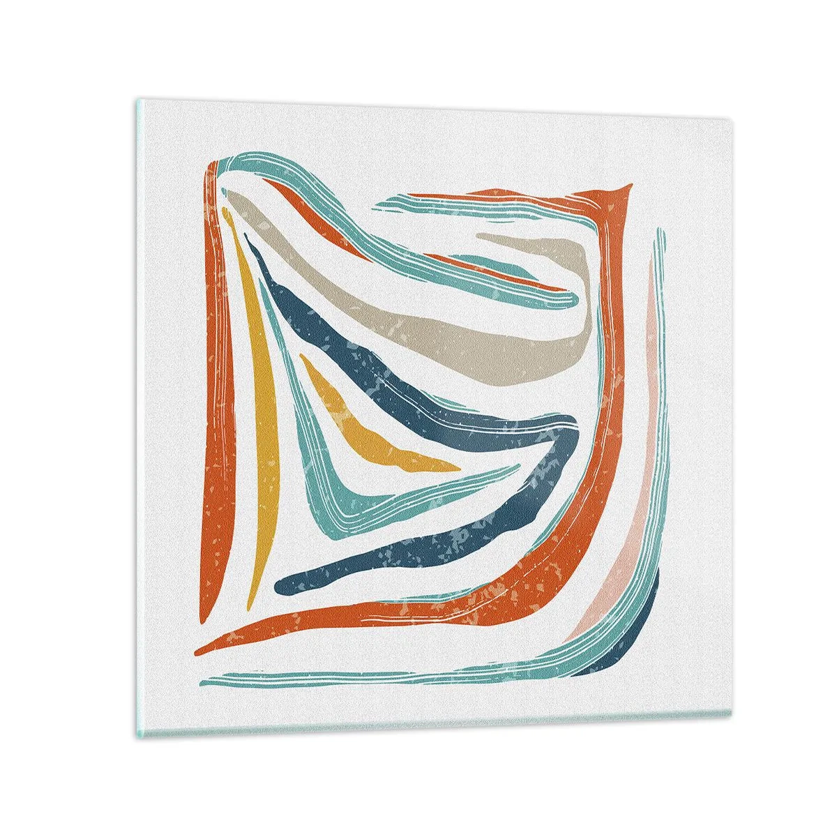 Impression sur verre - Image sur verre - Abstraction avec un sourire amical - 70x70 cm