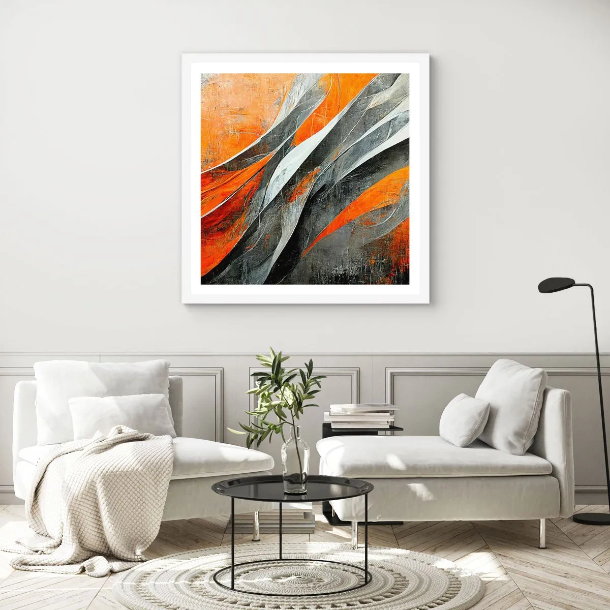 Affiche dans un cadre blanc - Poster - Chaleur et froid - 30x30 cm