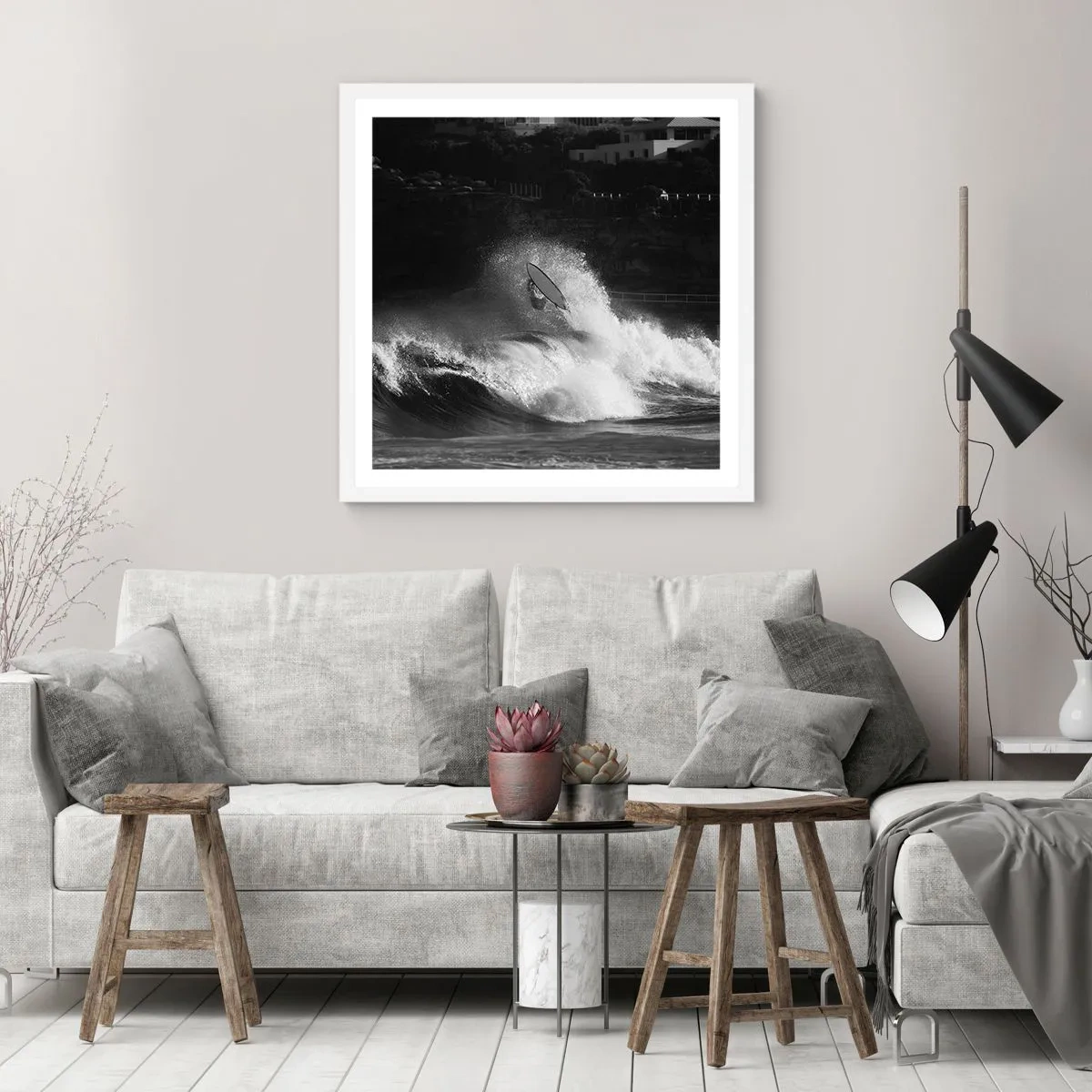 Affiche dans un cadre blanc - Poster - Défi accepté! - 40x40 cm