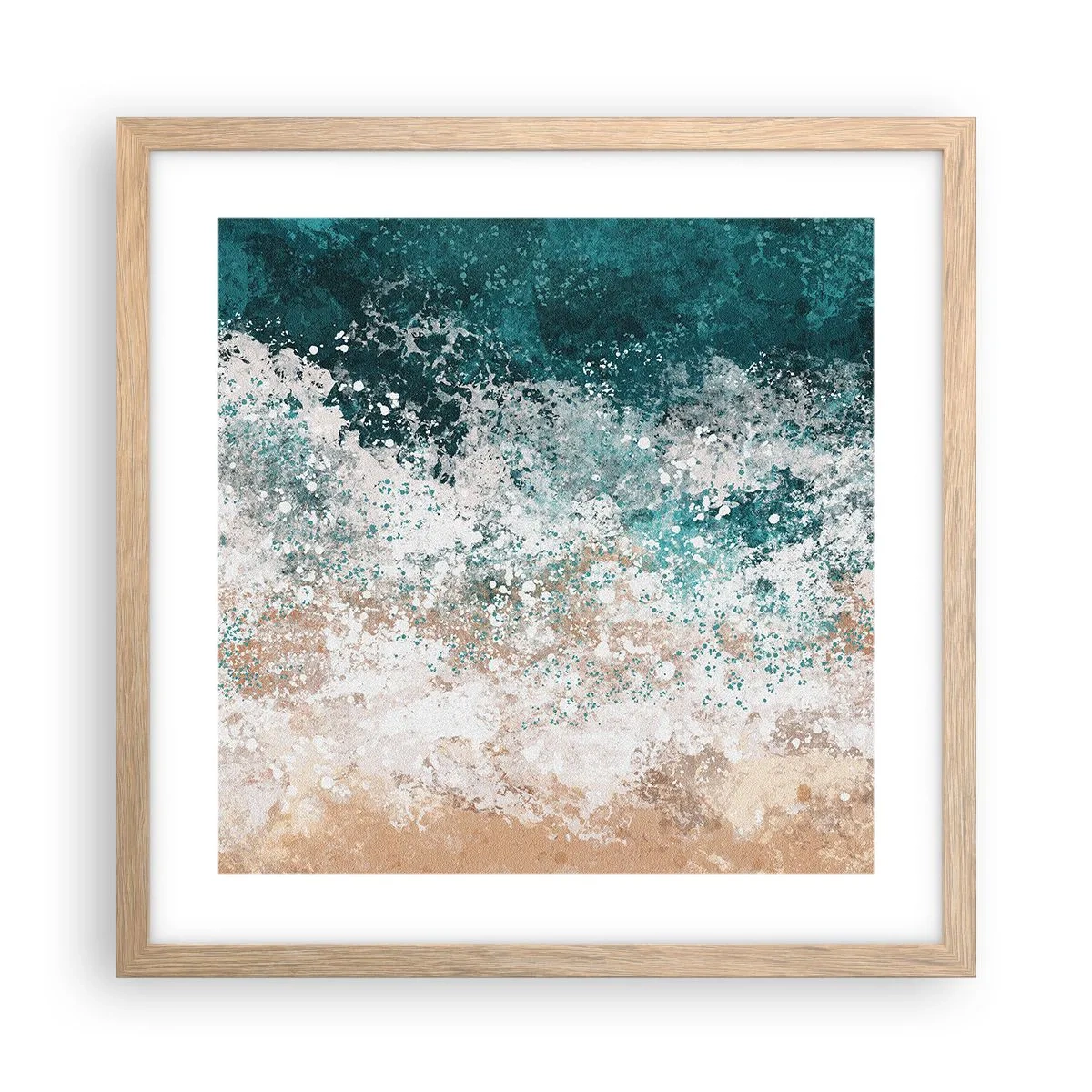 Affiche dans un chêne clair - Poster - Histoires de la mer - 40x40 cm