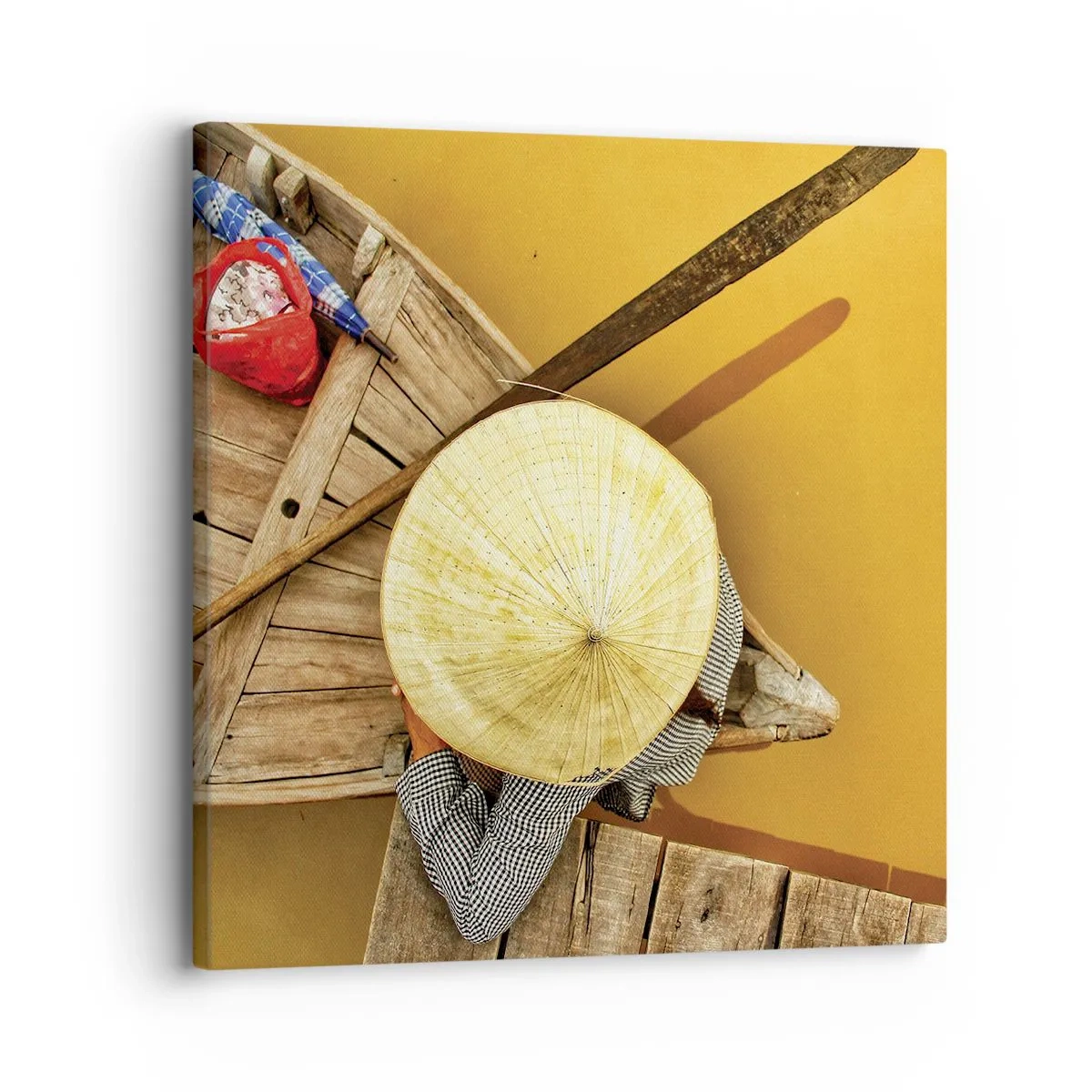 Impression sur toile - Image sur toile - La vie sur le fleuve Jaune - 30x30 cm