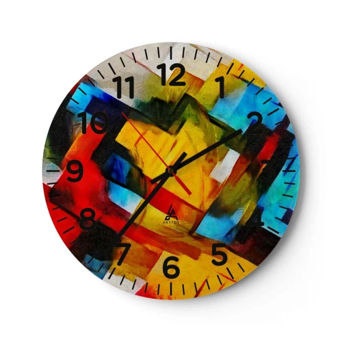 Horloge murale - Pendule murale - Une superposition multicolore - 30x30 cm