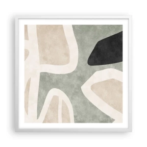 Affiche dans un cadre blanc - Poster - Composition pour motif noir - 60x60 cm