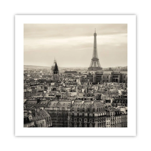 Affiche - Poster - Sur les toits de Paris - 50x50 cm