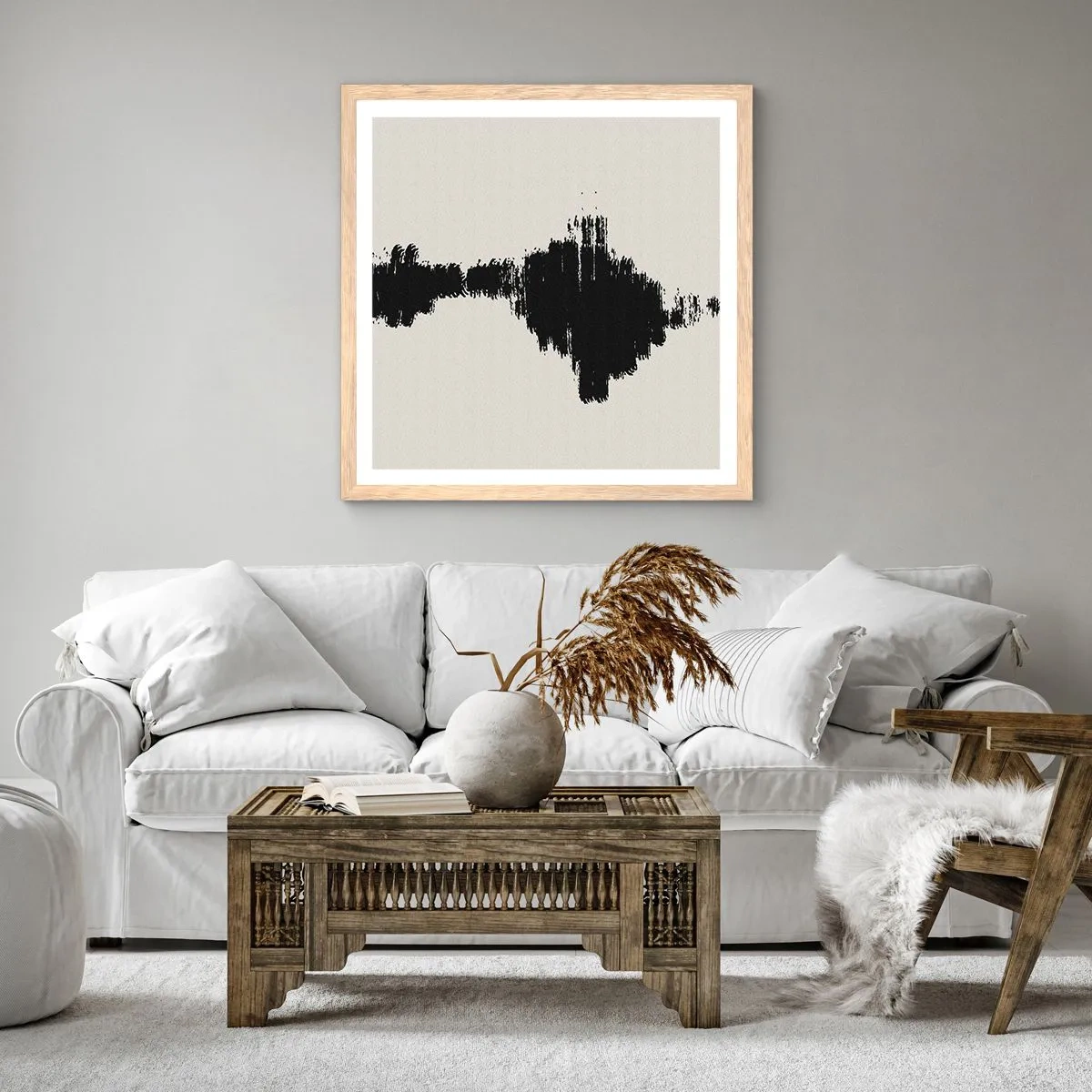 Affiche dans un chêne clair - Poster - Vibrations de l'imagination - 60x60 cm