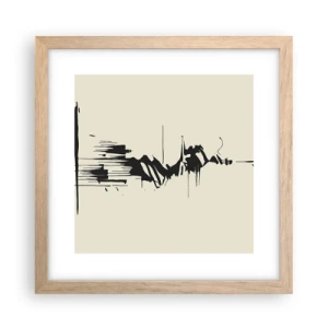 Affiche dans un chêne clair - Poster - Abstraction hâtive - 30x30 cm