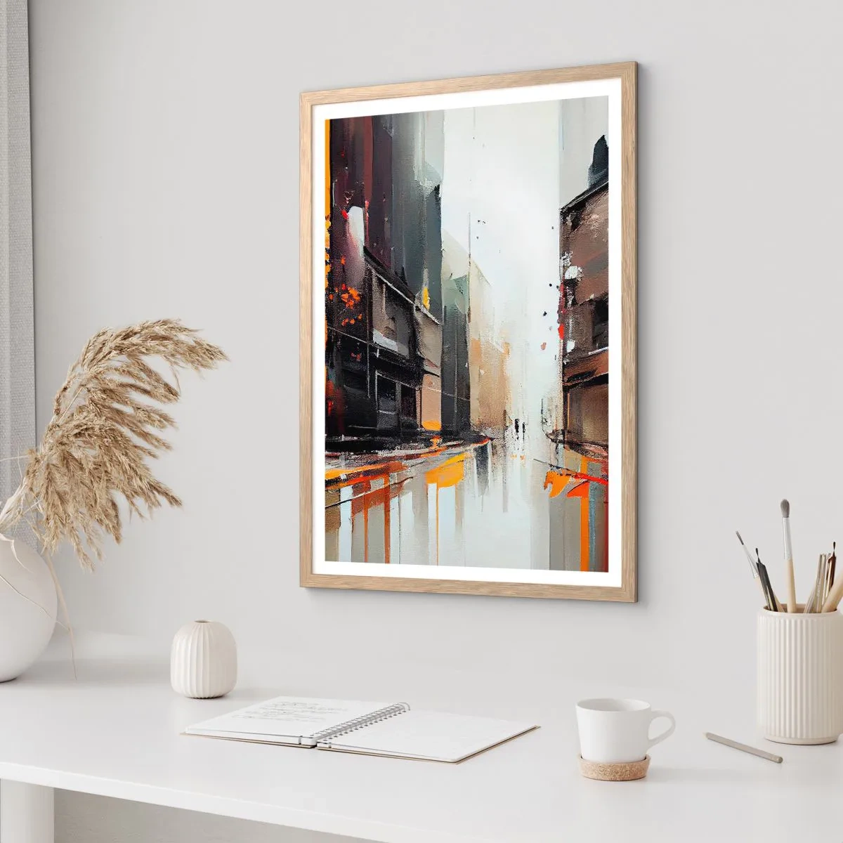 Affiche dans un chêne clair - Poster - Jour de pluie - 30x40 cm
