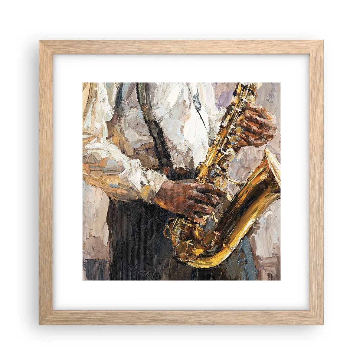 Affiche dans un chêne clair - Poster - C'est l'heure du solo - 30x30 cm