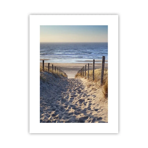 Affiche - Poster - Le bruit de la mer, le chant des oiseaux, une plage sauvage parmi les herbes… - 30x40 cm