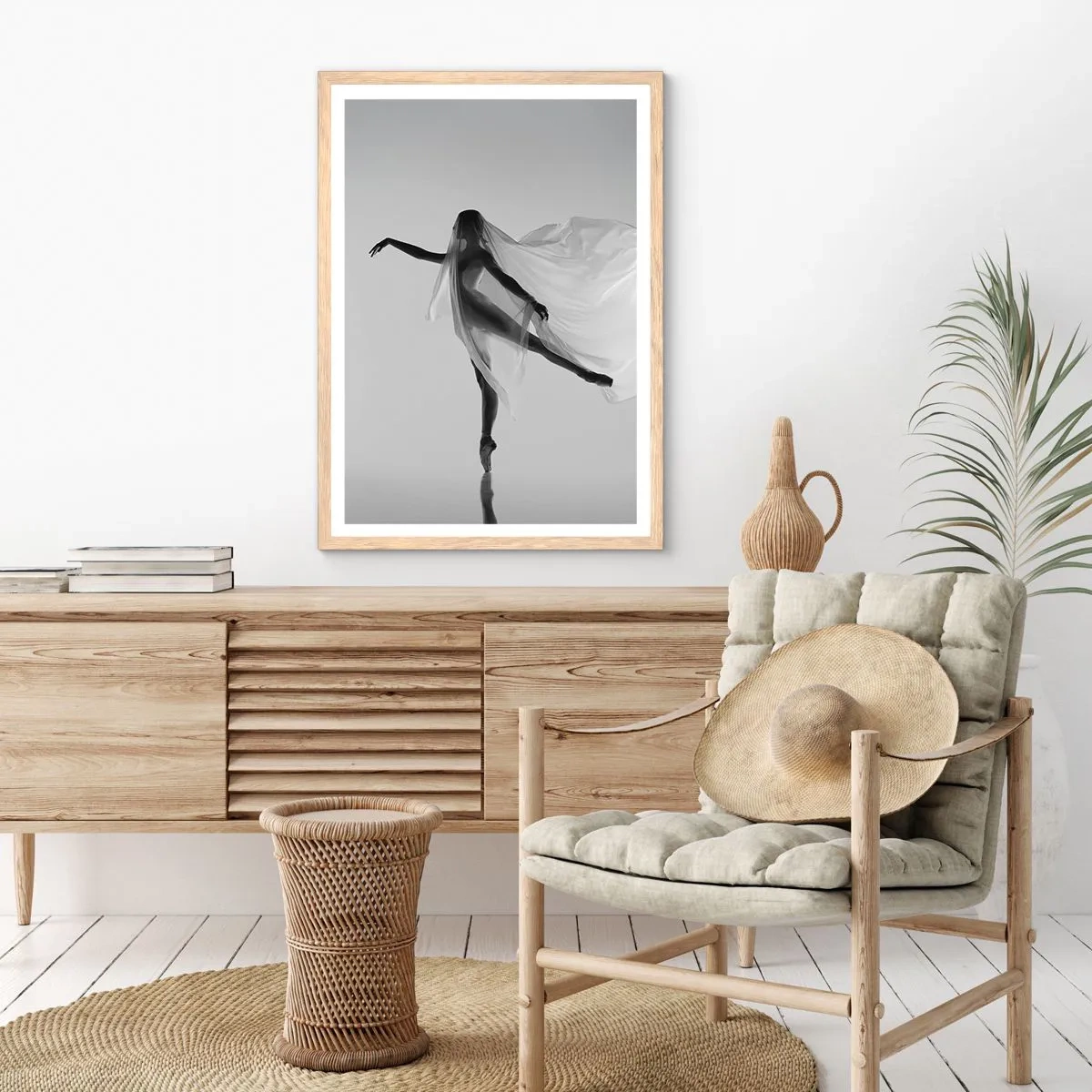 Affiche dans un chêne clair - Poster - Légèreté et grâce - 50x70 cm