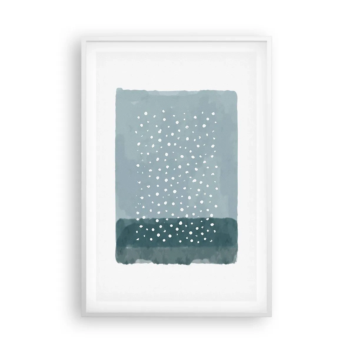 Affiche dans un cadre blanc - Poster - Évolution de bleus - 61x91 cm
