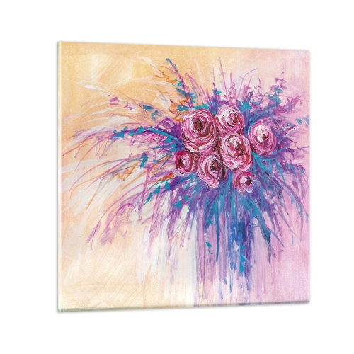 Impression sur verre - Image sur verre - Fontaine aux roses - 60x60 cm